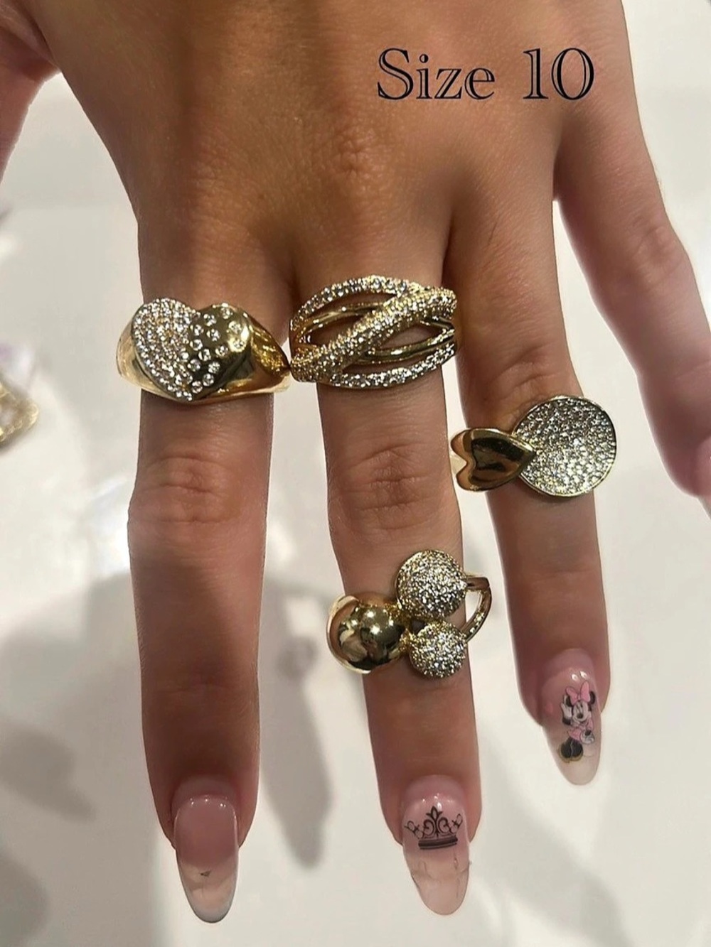 Xuping Gold-Tone Rhinestone Jewelry Rings - Picture 8 of 17